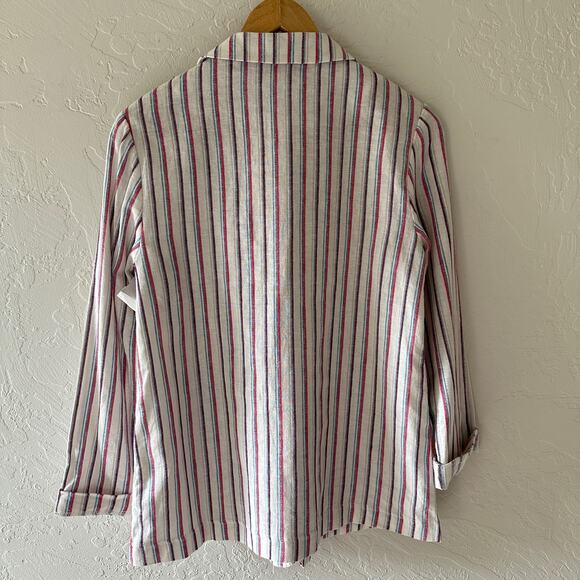 DOLAN | Anthropologie Double-Breasted Linen Stripe Blazer $128 NEW XS Academia - Picture 4 of 11
